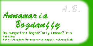 annamaria bogdanffy business card